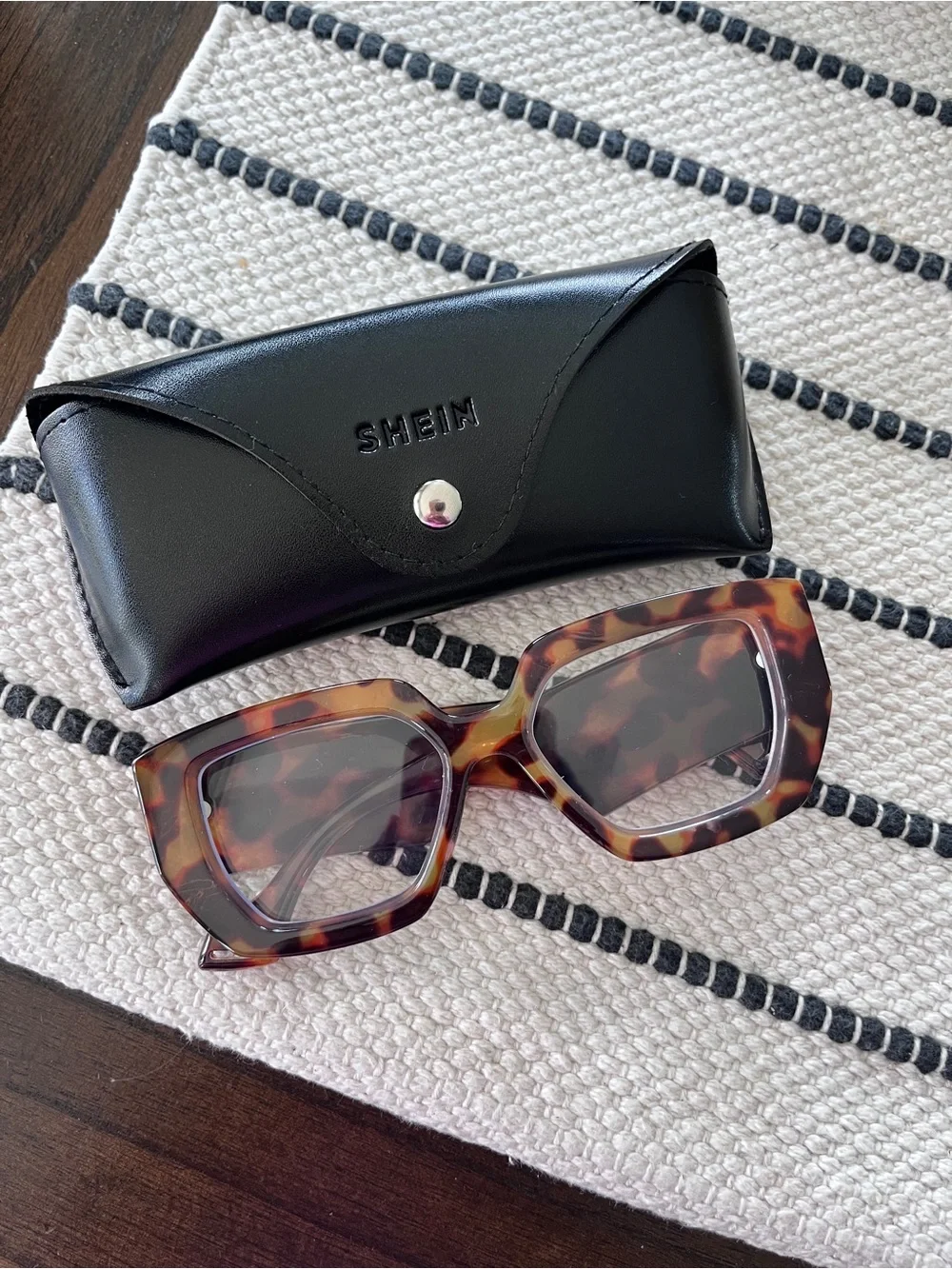 SHEIN Women's Tortoise Square Chunky Eyeglasses - Brown